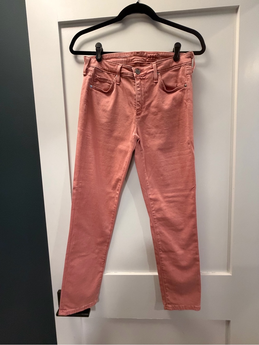 Ag Adriano Goldschmied Straight Leg Pink Jeans
